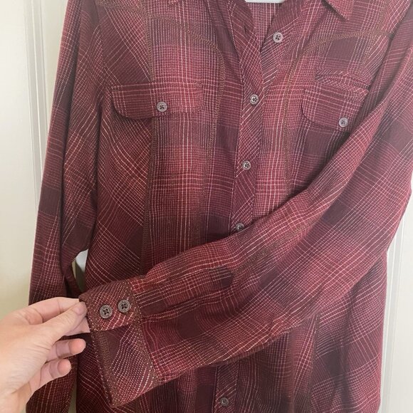 Columbia Women’s XL Plaid Flannel Button-Up Shirt Outdoor Western Style - Picture 7 of 10